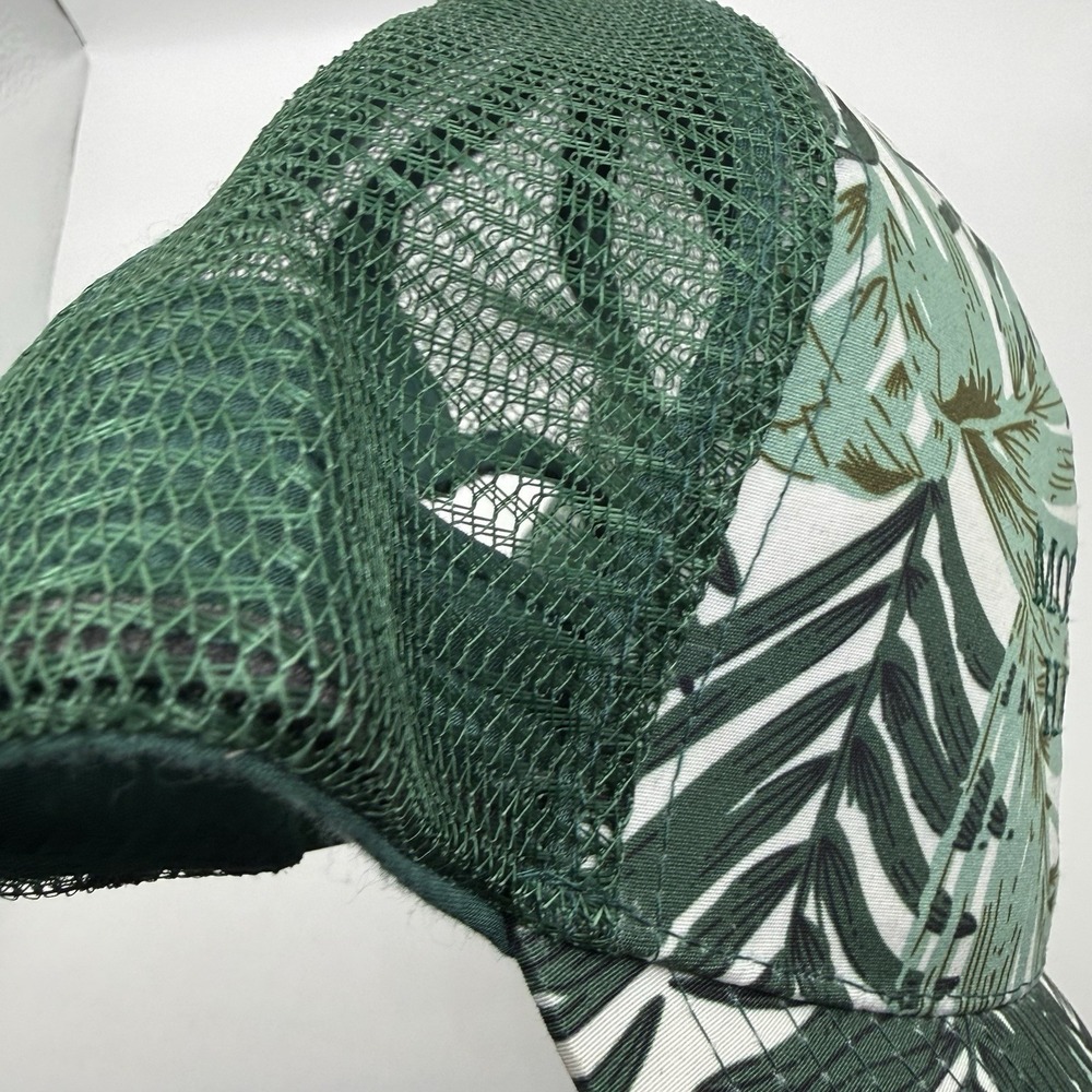 Molokai Hawaii Trucker Hat Green Tropical Leaf Snapback Mesh Cap Cappelli OSFM - Picture 8 of 14